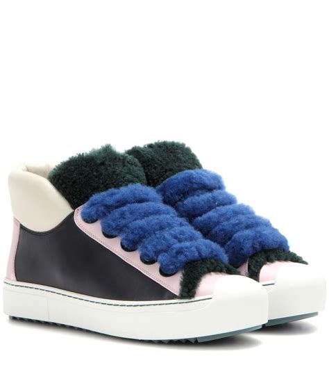 fendi knit sock sneakers|Fendi shearling trimmed sneakers.